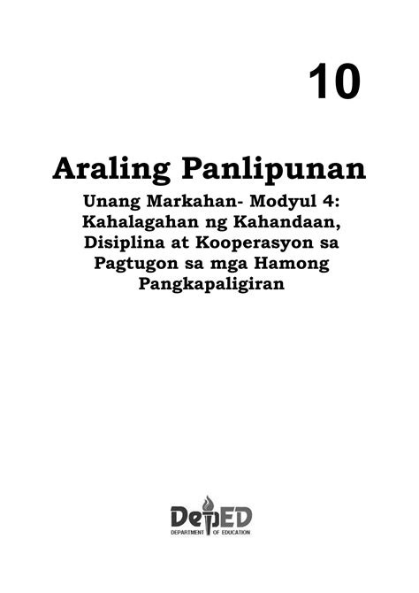 Grade 10 AP Q1 Ep 12 Kahalagahan ng Pagtugon sa .